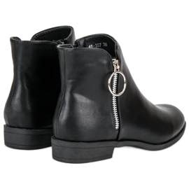 Anesia Paris Botas negras de tacón plano negro 3