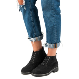 Nio Nio Botines de ante con cordones negro 4