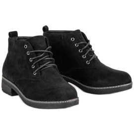 Nio Nio Botines de ante con cordones negro 3