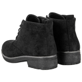 Nio Nio Botines de ante con cordones negro 2