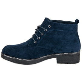 Nio Nio Botines de ante con cordones azul 1