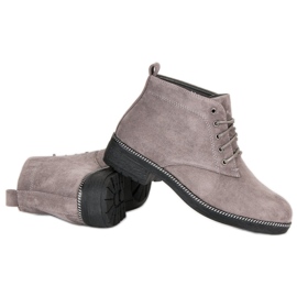 Nio Nio Botines de ante con cordones gris 4