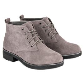 Nio Nio Botines de ante con cordones gris 5