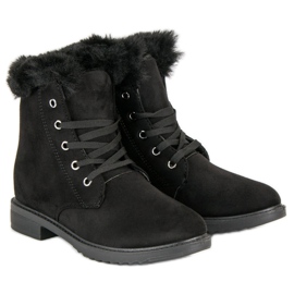 Botines cálidos y atados negro 5