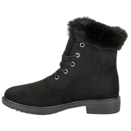 Botines cálidos y atados negro 3