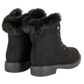 Botines cálidos y atados negro 4