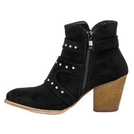 Botines casuales de tacón alto negro 4