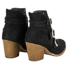 Botines casuales de tacón alto negro 5