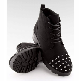 Botas con cordones y tachuelas negro 2017-10 Negro 1