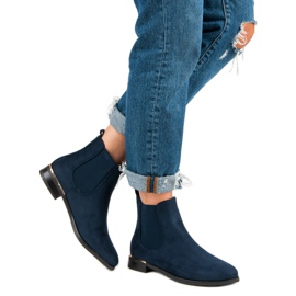 SDS Botines Chelsea de ante azul marino 5