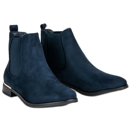 SDS Botines Chelsea de ante azul marino 3