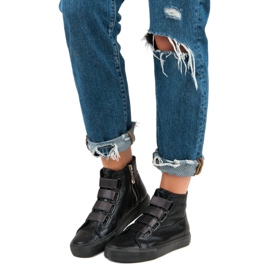 Zapatillas negras por encima del tobillo negro 1