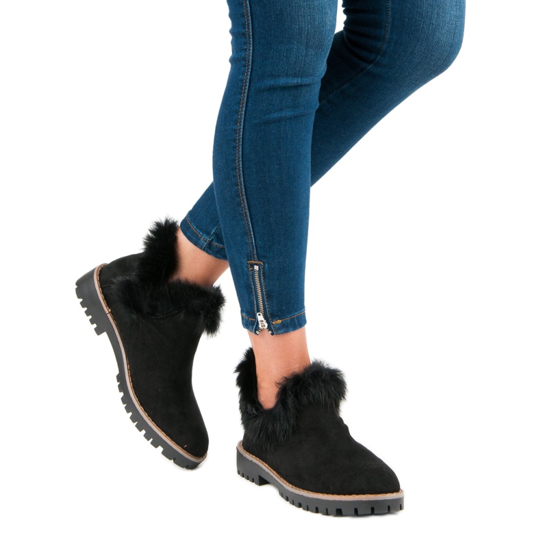 Forever Folie Botines de gamuza sin cordones negro 2