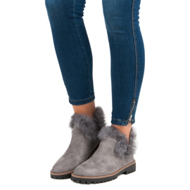 Forever Folie Botines de gamuza sin cordones gris 1 Forever Folie Botines de gamuza sin cordones gris 1