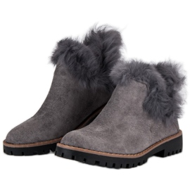 Forever Folie Botines de gamuza sin cordones gris 5