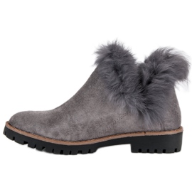 Forever Folie Botines de gamuza sin cordones gris 3