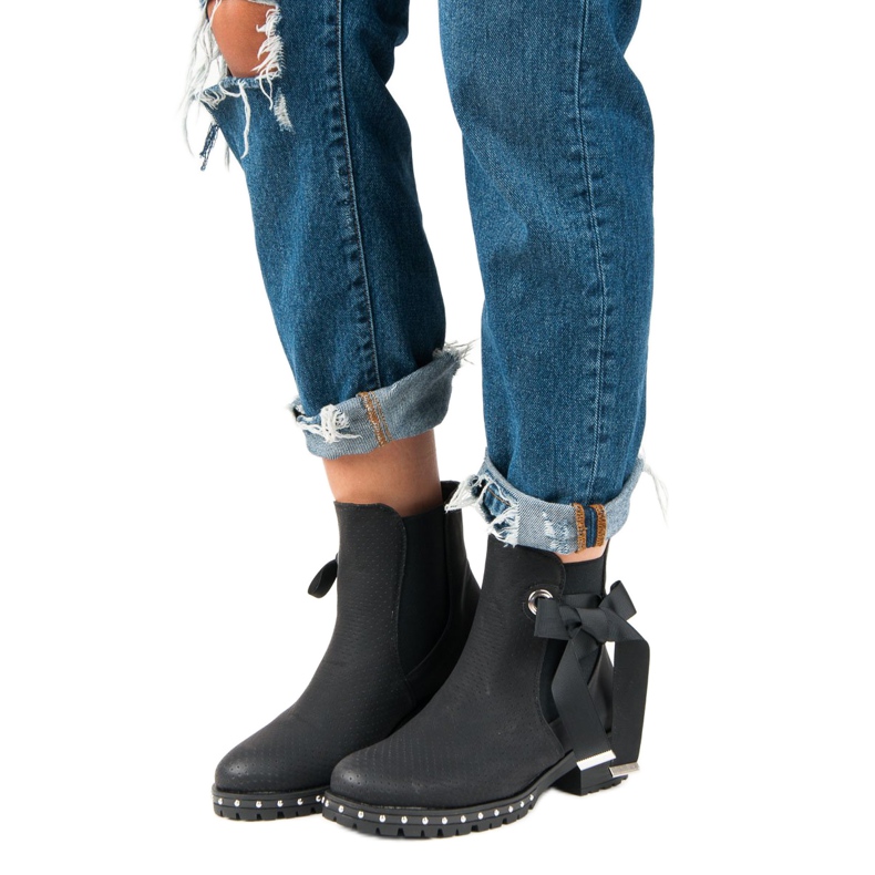 Ideal Shoes Botas Chelsea negras con estilo negro 1