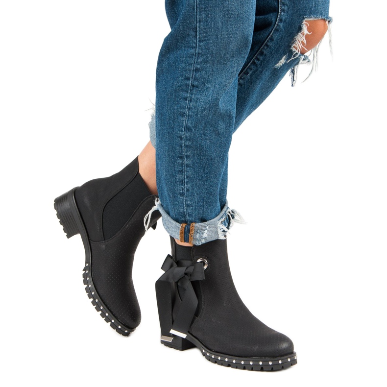 Ideal Shoes Botas Chelsea negras con estilo negro 2