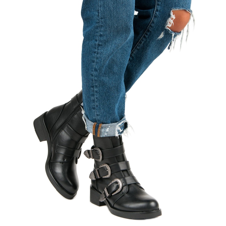 Ideal Shoes Botas de moda para el otoño. negro 2