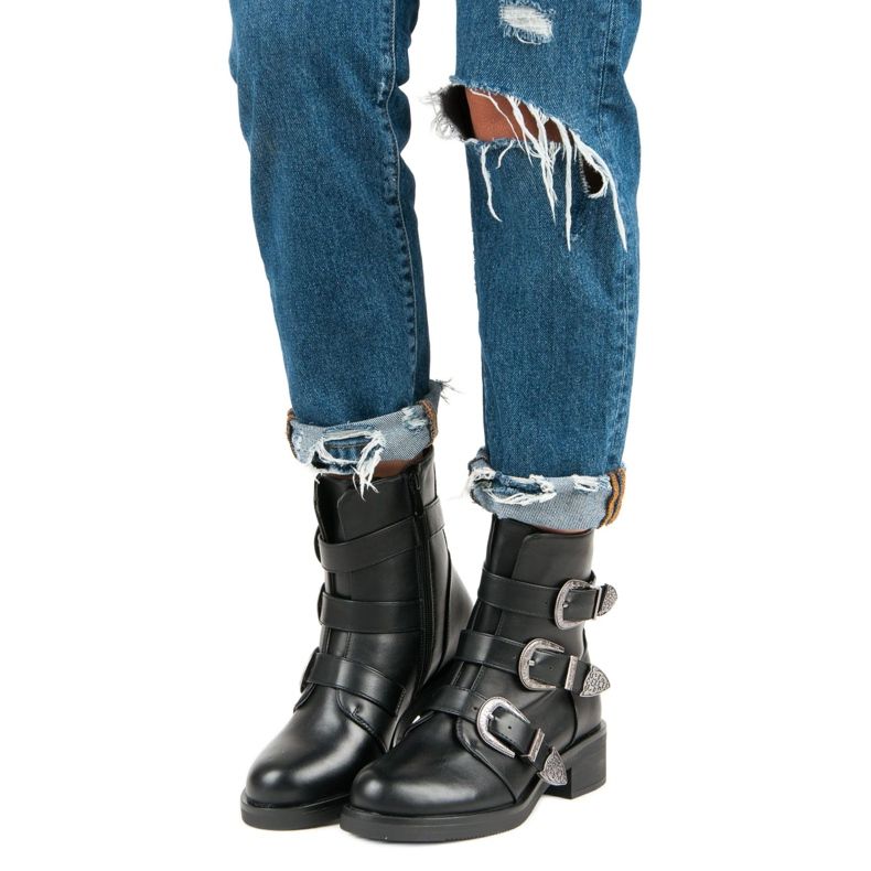 Ideal Shoes Botas de moda para el otoño. negro 1