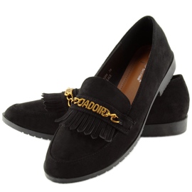 Black Mocasines negros de mujer HW308 Black 5