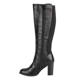 Seastar Botas cómodas de tacón alto negro 2