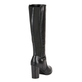 Seastar Botas cómodas de tacón alto negro 3