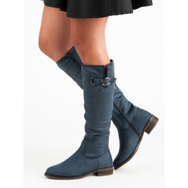 Super Me Botas de gamuza clásicas azul 4