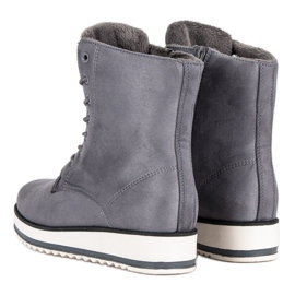 Botines cálidos y atados gris 4