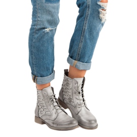 Forever Folie Botines casuales atados gris 4