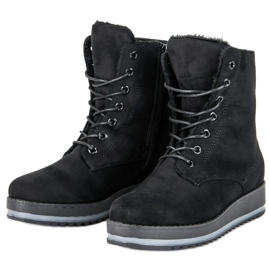 Botas cálidas y atadas negro 6