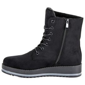 Botas cálidas y atadas negro 4