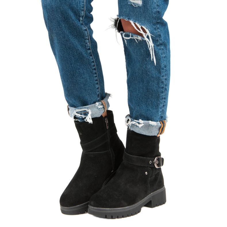 Botas de piel cálidas negro 1 Botas de piel cálidas negro 1