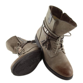 Botas de mujer beige y marrón BH52-KB khaki 3