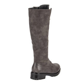SDS Botas con cordones de mujer gris 5