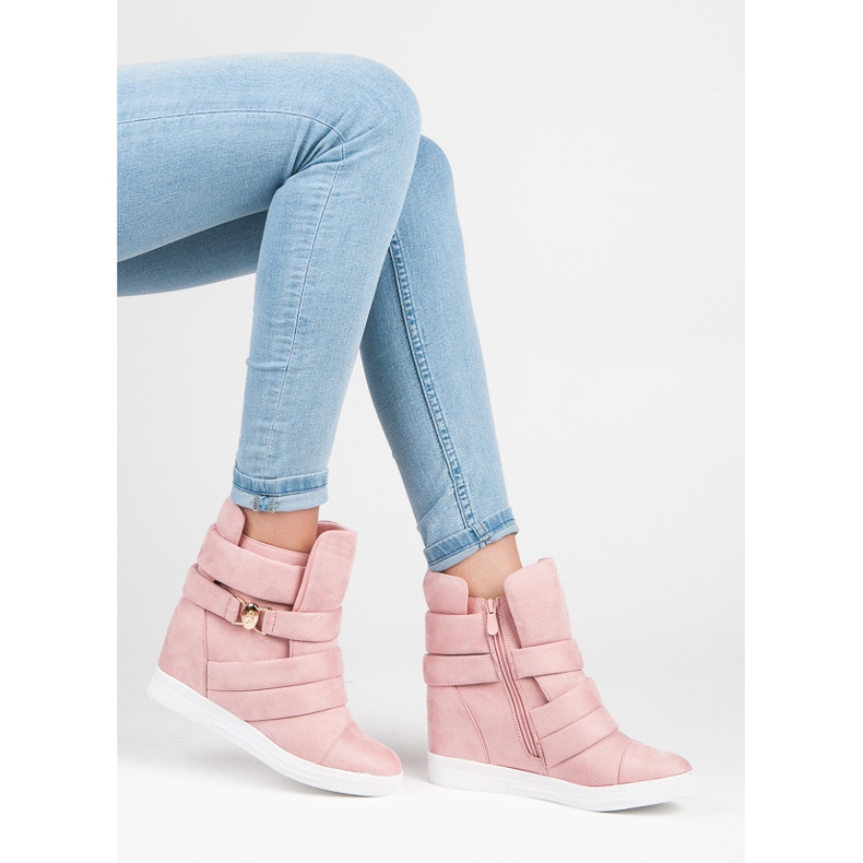 Zapatillas de cuña rosas 2