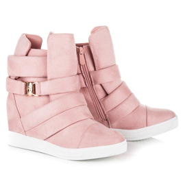 Zapatillas de cuña rosas 1