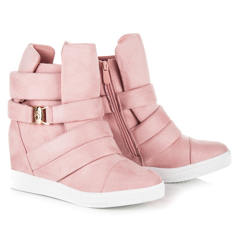Zapatillas de cuña rosas 1