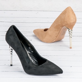 Tacones de ante marrón 8