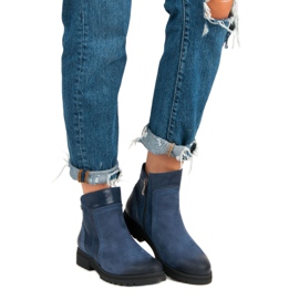 Cómodas botas VINCEZA de piel azul 4