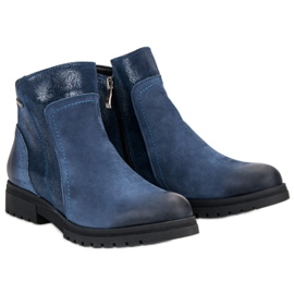 Cómodas botas VINCEZA de piel azul 3