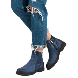 Cómodas botas VINCEZA de piel azul 5