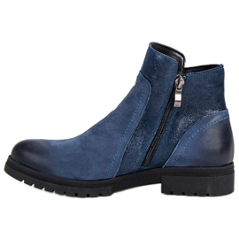 Cómodas botas VINCEZA de piel azul 1 Cómodas botas VINCEZA de piel azul 1