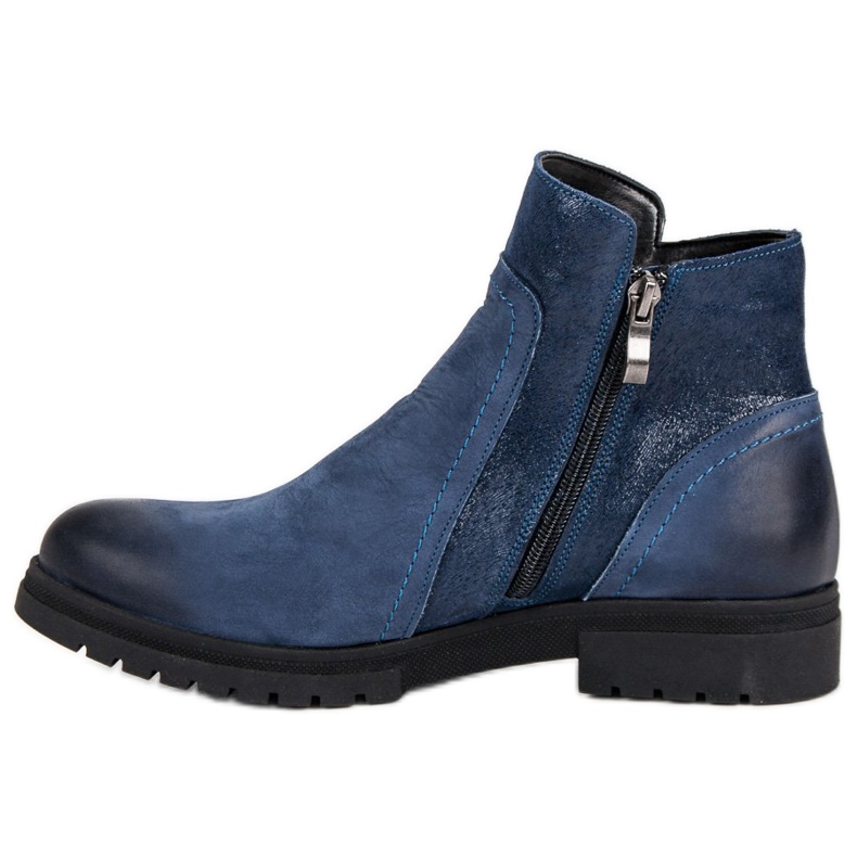 Cómodas botas VINCEZA de piel azul 1