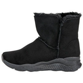Lemax Botas de nieve con estilo con piel negro 1