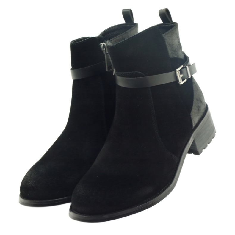 American Club Botines americanos botas de invierno gamuza negro 3