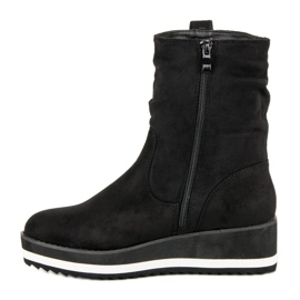 Primavera Botas de cuña negras negro 4