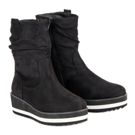 Primavera Botas de cuña negras negro 6