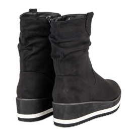 Primavera Botas de cuña negras negro 5