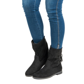 Weide Botines de ante boho negro 5
